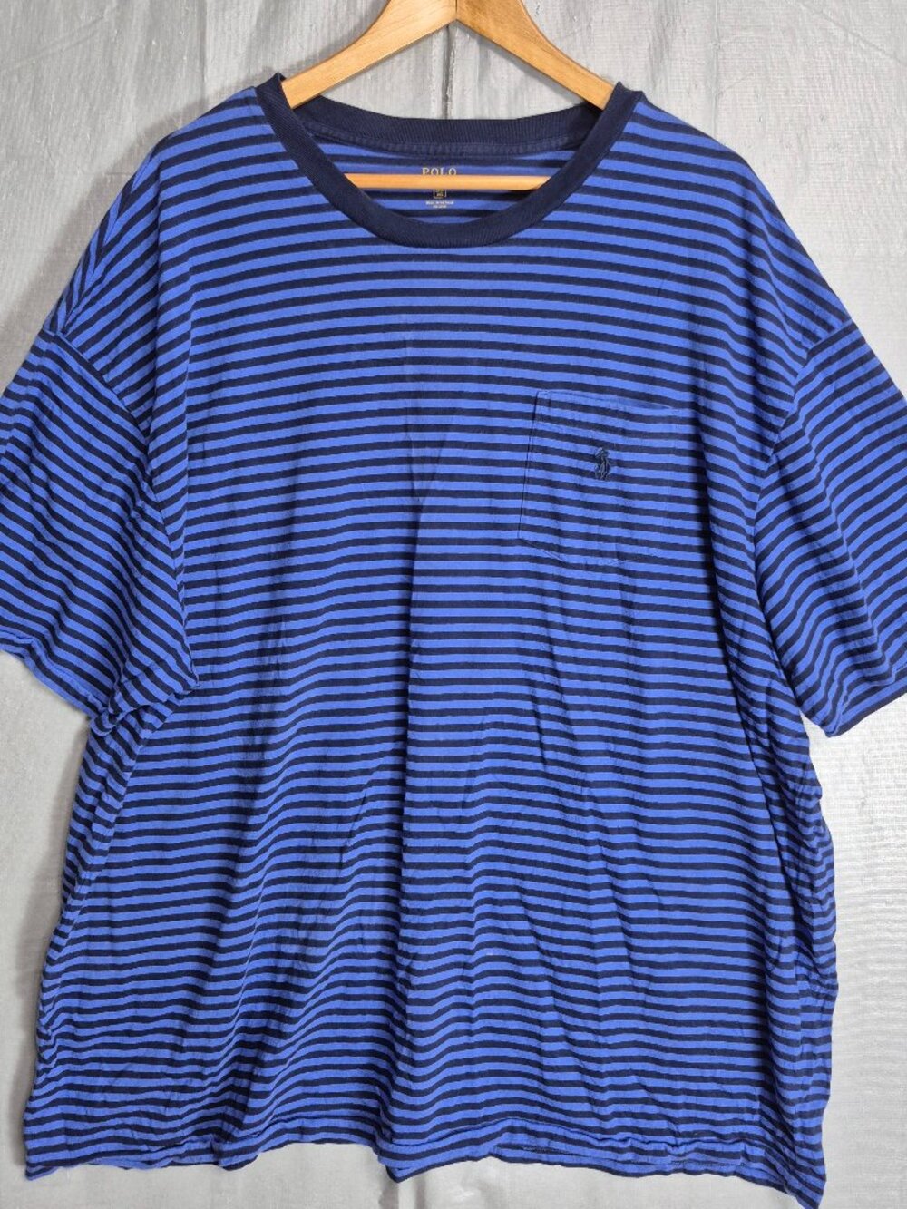 Polo Ralph Lauren Mens 3XB Blue Navy Striped Short Sleeve Crewneck T Shirt